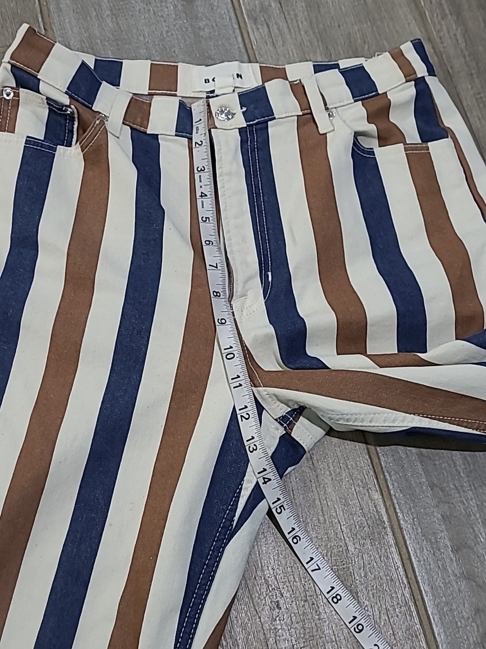 Striped Straight Leg Ankle Jeans Size 31/12 - Picture 12 of 12